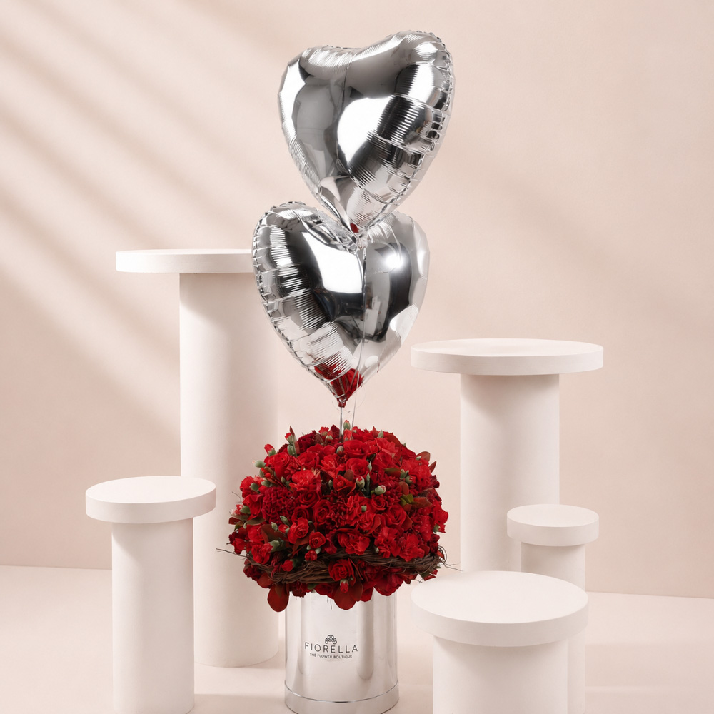  RED ROMANCE - HEART BALLOONS
